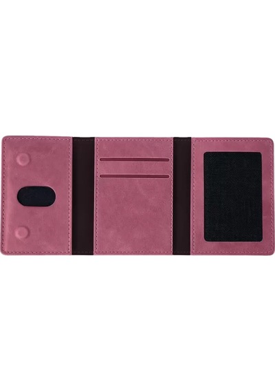Mey İthalat Tema Magsafe Deri Kartlık - Pembe
