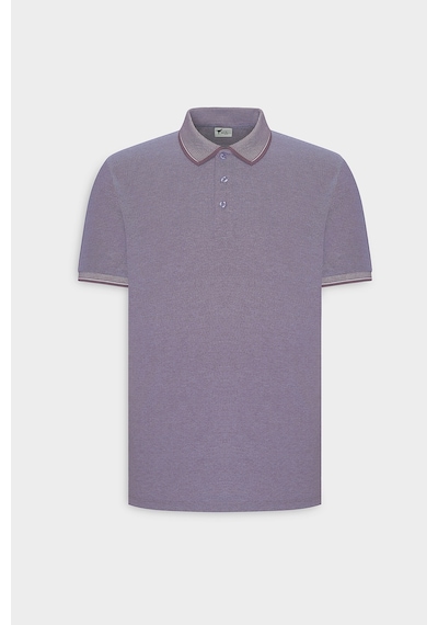 AC&Co / Altınyıldız Classics 4A4820200047MBYXL Düğmeli Polo Yaka Cepsiz Slim Fit Erkek Tişört Mor - Beyaz