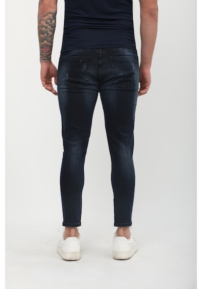 Erkek Skinny Fit Destroy Lacivert 001