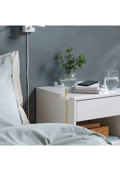 Ikea Kalkstuff Kablo Tutucu, Beyaz, 3'lü Set