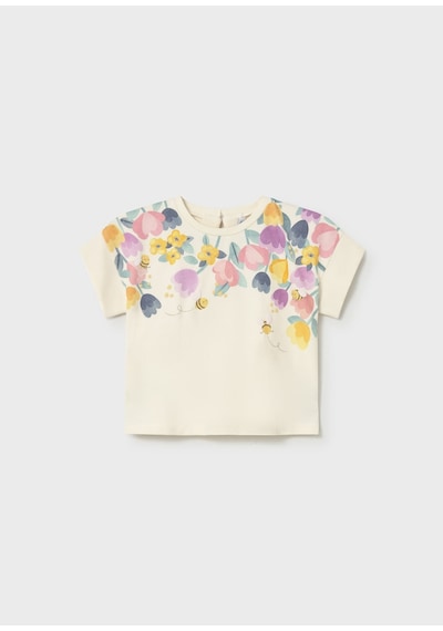 Mayoral Kız Bebek Baskılı Tshirt Bej