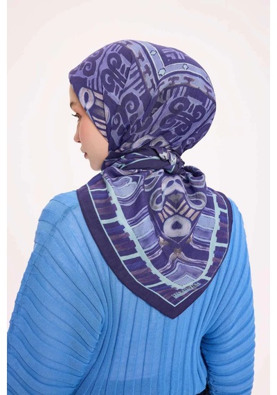 Silk Home Dört Mevsim Antik Motif Viskon Velora Eşarp 6421 Morcivert