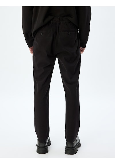Koton Chino Pantolon Gabardin Cep Detaylı Düğmeli Pamuklu Siyah 5wam40038hw Siyah