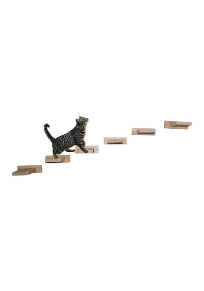 Doğal ahşap kedi basamağı kedi köprüsü duvar yürüyüş yolu 6lı