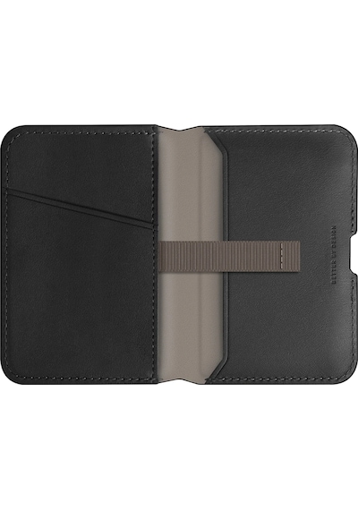 Standlı Magnetic Lyden Ds Vegan Deri Kartlık Kimlik/ehliyet/kredi Kartı Taşıyıcı Cüzdan Rfıd Koruma Black