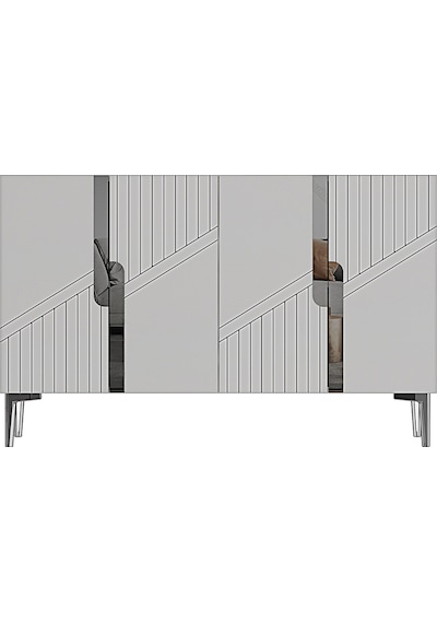 Ka1228bs Evva Konsol Ve Tv Sehpası Beyaz-silver 120cm