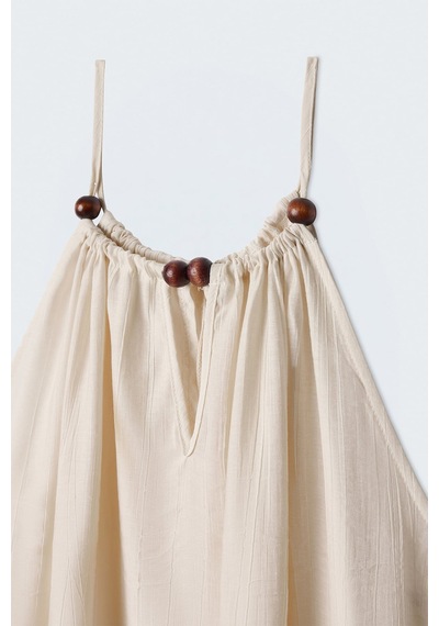 Sateen Aksesuar Detaylı Bluz - Taş-137621