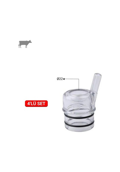 Melasty Yarım Tip Ø22 Meme Lastiği Kılıfı Plastiği Şeffaf 4'lü -2618