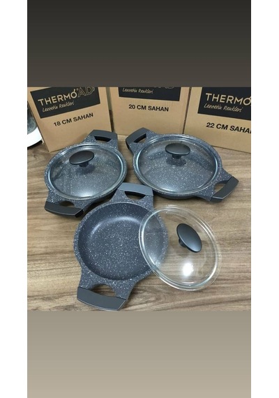 Thermoad 3 Lü Sahan Seti 18-20-22 Cm Döküm Sahan Seti