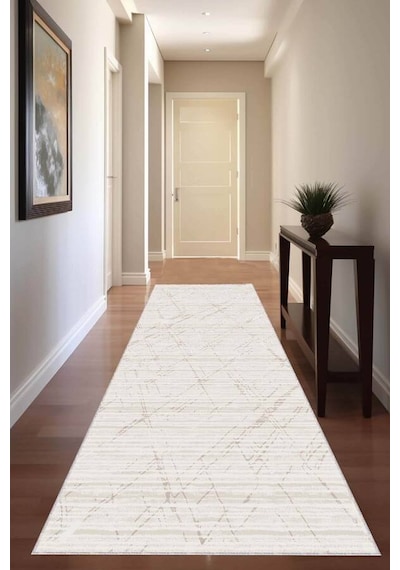 Bej Kaymaz Modern Kesme Rulo Özel Ölçülü Yolluk Ar1499n11
