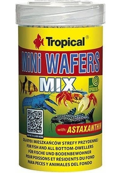 Tropical Mini Wafers Mix Balık Ve Deniz Kabukluları İçin Yem 100 Ml 55 Gr