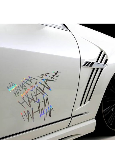 Ha Ha Ha Sticker - Joker Batman Gotham City Sticker - Araba Oto Motosiklet Karavan Sticker - 00042 15x14 Cm