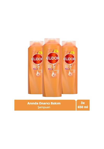 Elidor Anında Onarıcı Bakım Saç Bakım Şampuanı 3 x 650 ML