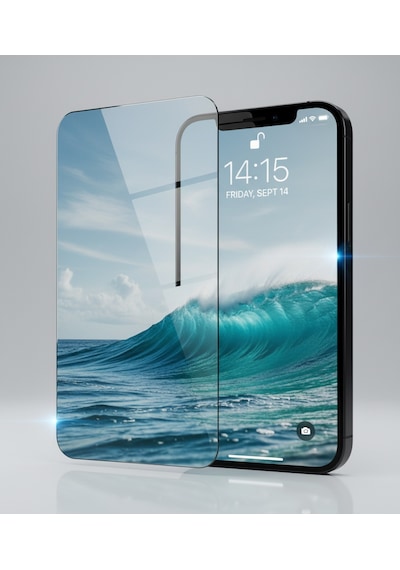 Apple Uyumlu   iPhone 14 Pro Cam Ekran Koruyucu Uygulamalı Aparatlı Esd Anti-statik Cam 9h Süper Sertlik
