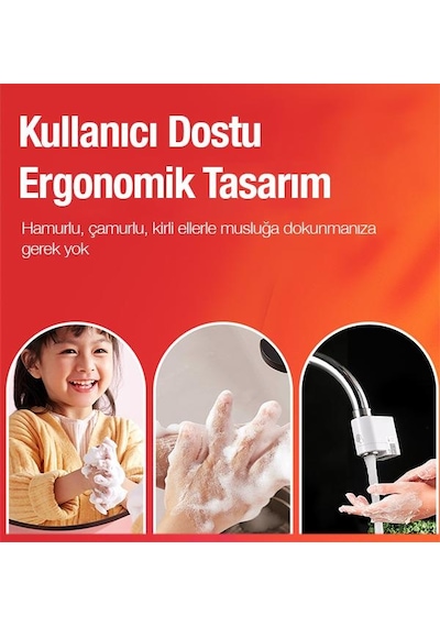 Polham Şarjlı Tam Otomatik Akıllı Sensörlü Musluk Başlığı Su Tasarruflu Musluk Başlığı Hareket Algılamalı