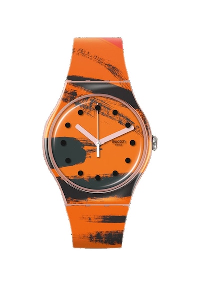 Swatch Suoz362 Barns-graham's Orange And Red On Pink Unisex Kol Saati Çok Renkli
