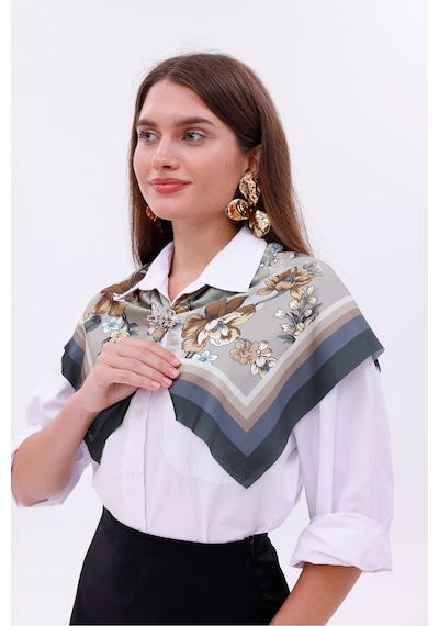 Zarif Yasemin Model Fular Bandana Şal Estascarf 70x70 Cm Renkli