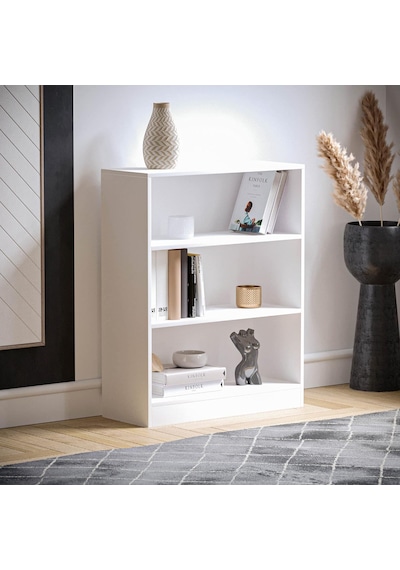 Ae-8001 Vito 3 Raflı Küçük Kitaplık, Beyaz Suntalam, Ofis Mobilya