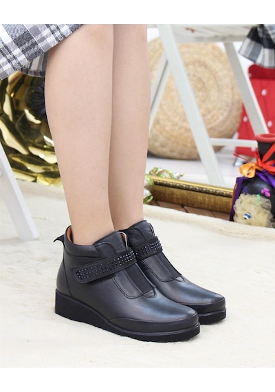 Nesil Shoes Arx 441 Siyah Hakiki Deri Günlük Kadın Bot-siyah Siyah