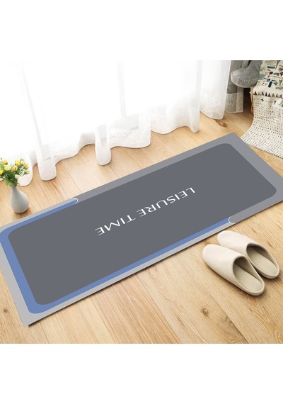 Dijital Kaymaz Yıkanabilir Mutfak Banyo Salon Paspas Halısı Trend Modern Al4002 Mavi