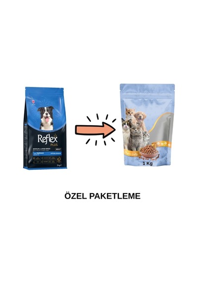 Reflex Plus Orta Ve Büyük Irk Somonlu Yetişkin Köpek Maması Paketten Bölme Doypack 1 Kg