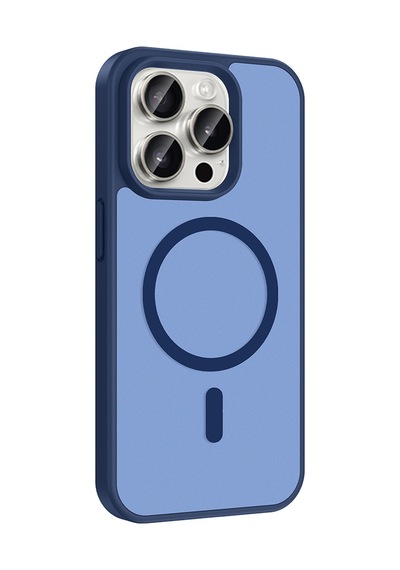 İphone 15 Pro Kılıf Magsafe Kamera Korumalı Mat Parmak İzi Tutmayan Grlpro Mavi