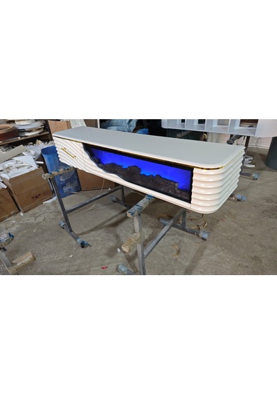 Umay Tv Sehpa 170cm Beyaz+gold Beyaz