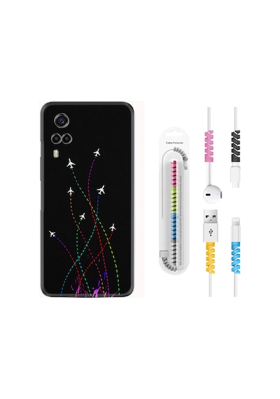 Vivo Y53S Kılıf Kablo Koruyuculu Line Planet 1736