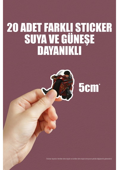 Akira Anime Sticker Paketi 20 Adet Çok Renkli