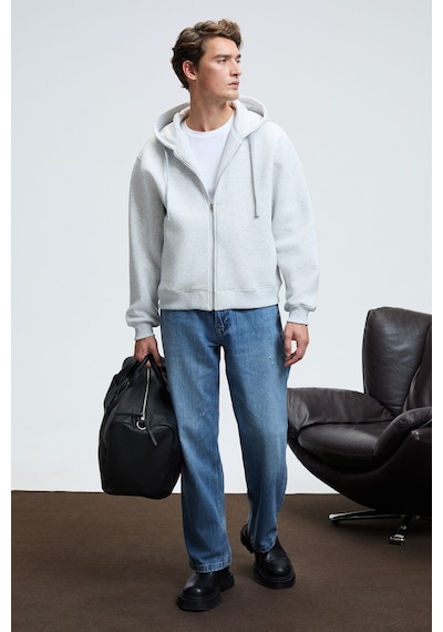 Grimelange ASHBY Erkek Kapüşonlu Fermuarlı Cepli Kordonlu Regular Fit Grimelanj Sweatshirt