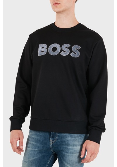 Boss Pamuklu Bisiklet Yaka Regular Fit Sweat Erkek Sweat 50565651 001 Siyah