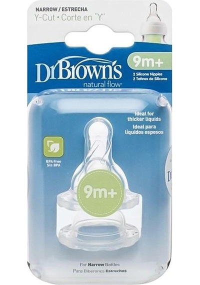 Dr.Brown'S Dar Ağız Y Kesim 9+ Silikon Biberon Emziği 2'Li