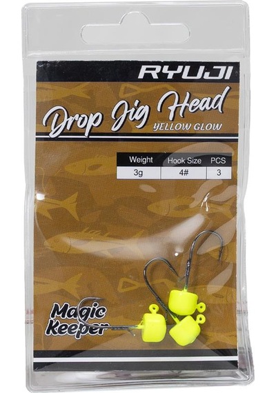 Ryuji Drop Yellow Glow 4 Jig Head 4gr 4gr