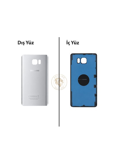Samsung Galaxy Note 5 Gümüş Renk Arka Kapak Arka Cam Batarya Kapağı Pil Kapağı Lazer Kesim Back Cover Galaxy Note 5 Uyumlu