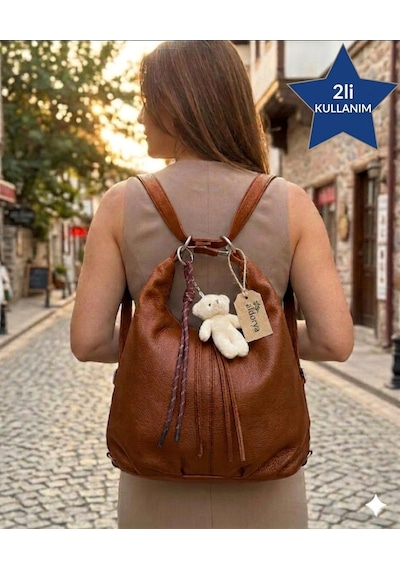 Aldorya Çok Fonksiyonlu Sırt Ve Omuz Çantası Şıklık Ve Konfor Bir Arada Taba