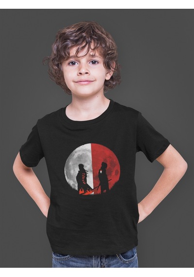 Bumeta Anime White Red Naruto Kakashi Ball Çocuk Tişört T-shirt Siyah