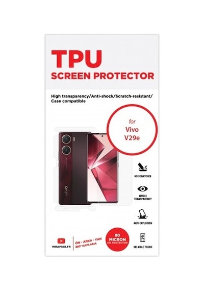 Vivo V29e Ön Arka Ve Yanlar 360 Derece Tam Kaplama Tpu Film