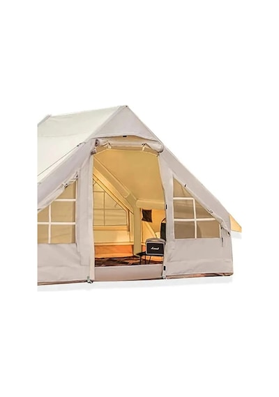 6 Kişilik 4 Mevsim Şişme Kamp Çadırı 300x210 Pompalı Set Krem