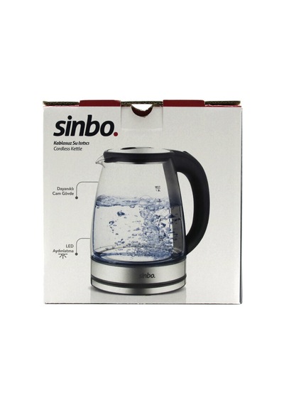 Su Isıtıcısı & Kettle Cam - Ledli Kettle 1.8lt Gizli Rezistans - Kablosuz 360 Derece Gövde 1500w Sk-8033