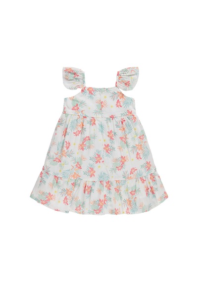 Civil Girls Çiçekli 2-5 Yaş Elbise - Yeşil Açık Mint