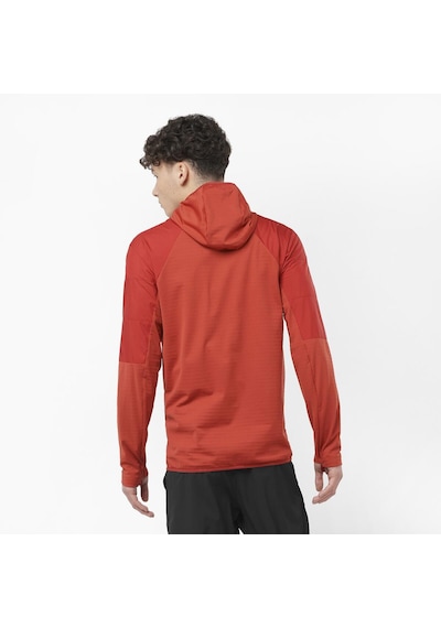 Salomon Outlıne All Season Hybrıd Erkek Tam Fermuar Polar Red Dahlıa Lc2152000 Kırmızı