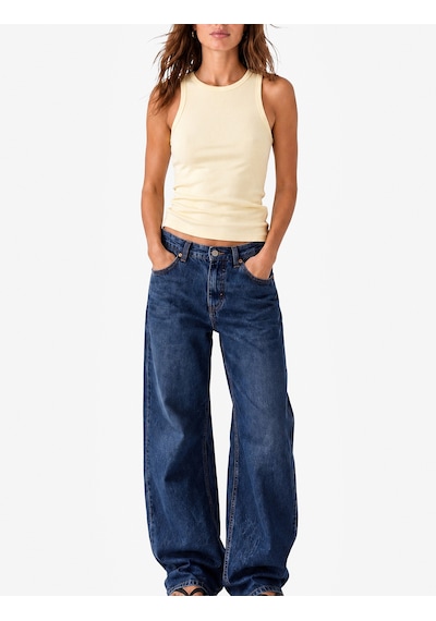 Koton Slim Fit Pamuklu Halter Yaka Fitilli Atlet Sarı 6sak10099ek