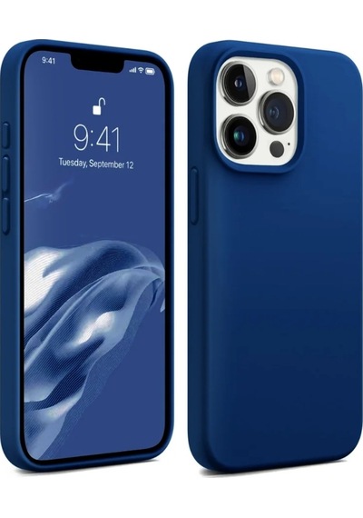 Bix Apple Uyumlu iPhone 14 Pro Max Silikon Kılıf Magsafe Güçlü Koruma Darbe Emici Evren Mavisi