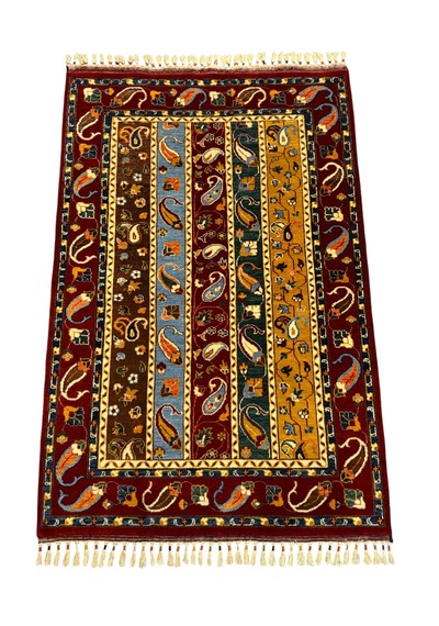 El Dokuma Sıfır Sivas Şal Halısı 123x187 Kök Boya %100 Yün Renkli Halı