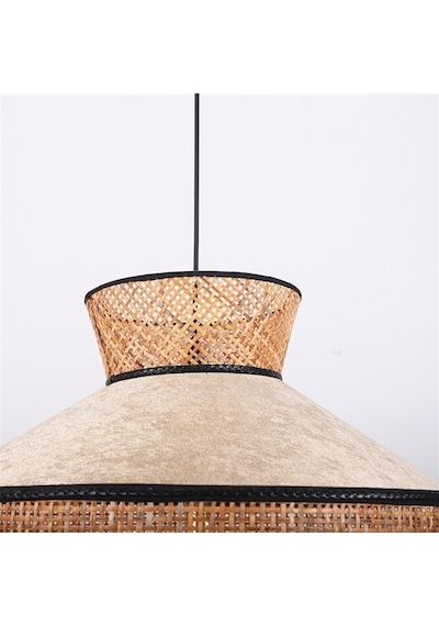 Mylamp Nubu Doğal Hazeranlı & Fildişi Hasır Kadife Kumaş 50x35 Cm Krem