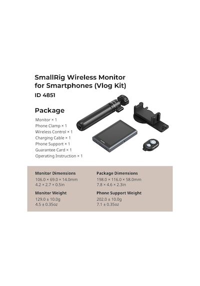 Smallrig - 4851b Kumandalı Ve Tripodlu Magsafe Kablosuz Vlog Monitör Seti