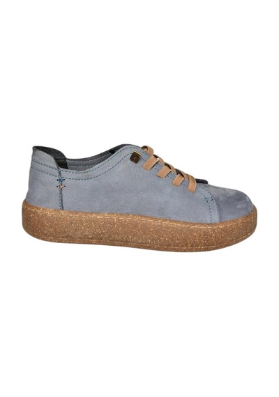 Fox Shoes V999060501 Mavi Hakiki Deri Nubuk Kadın Spor Ayakkabı Sneakers Mavi-nubuk
