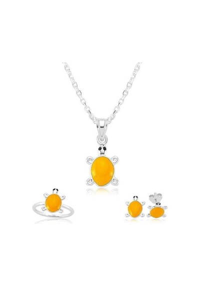 Gümüş Turuncu Kaplumbağa Çocuk Set (546128993)