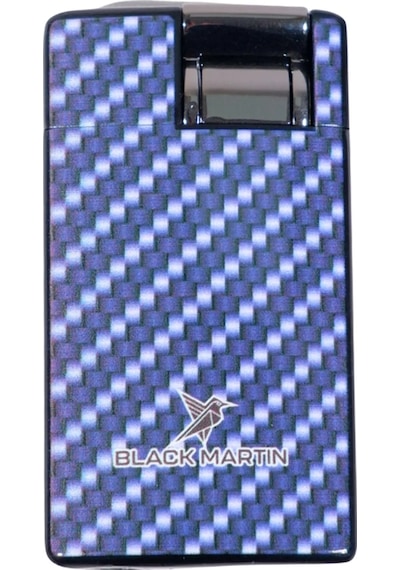Black Martin Tek Torch Pürmüz Karbon Desenli Mavi Puro Çakmağı - Tr9283