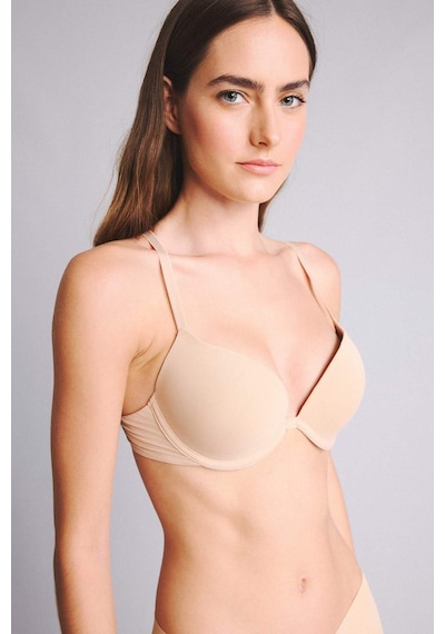 Defacto Micro Kaplı Full Push Up Balenli Tişört Bra T8478az26spbg314 Bej-bg314
